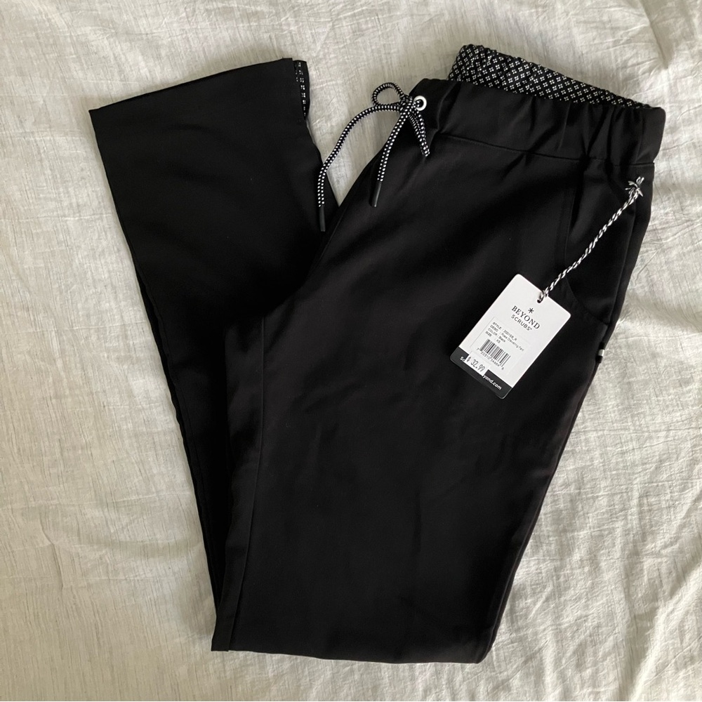 Beyond Scrubs Rosie Drawstring Cargo Pants Black XS NWT